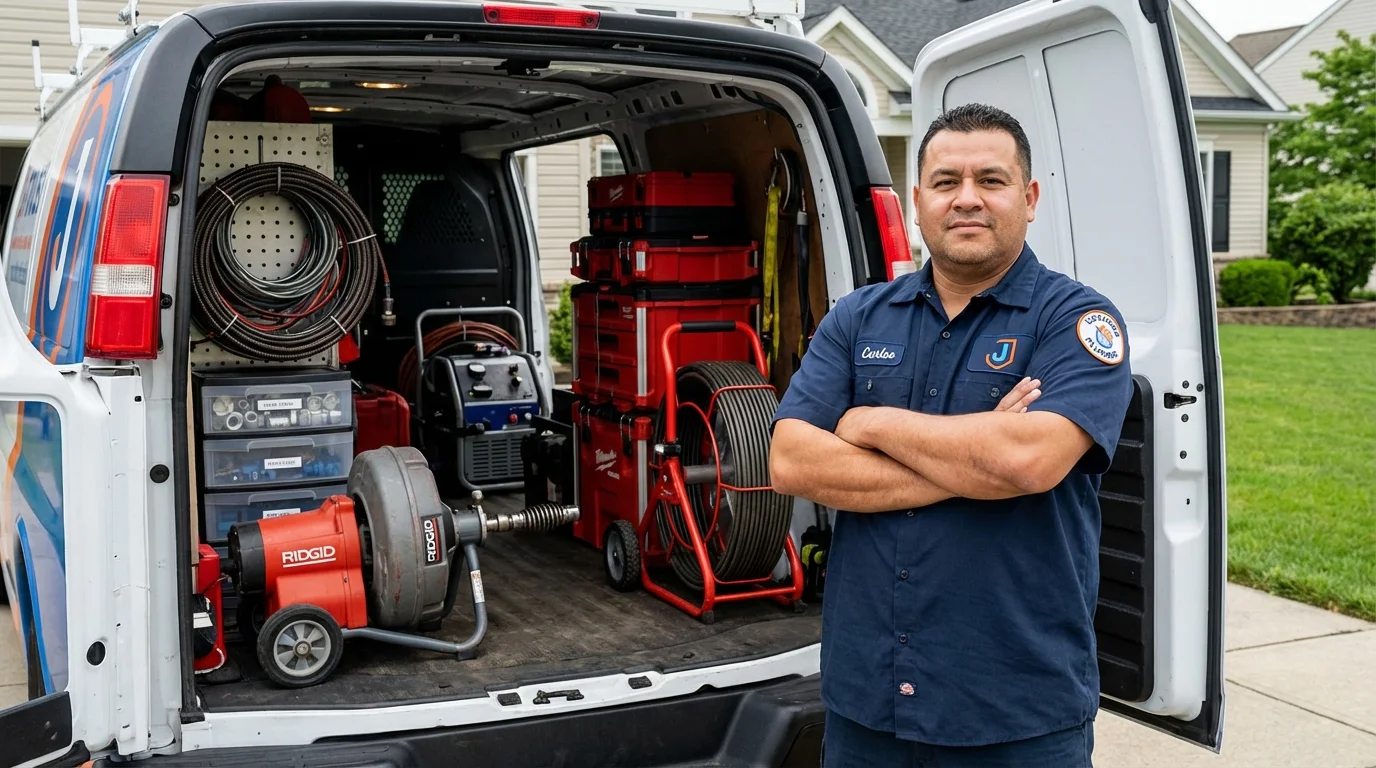Professional drain cleaning equipment and Johns Plumbing LLC plumber in Christiansburg