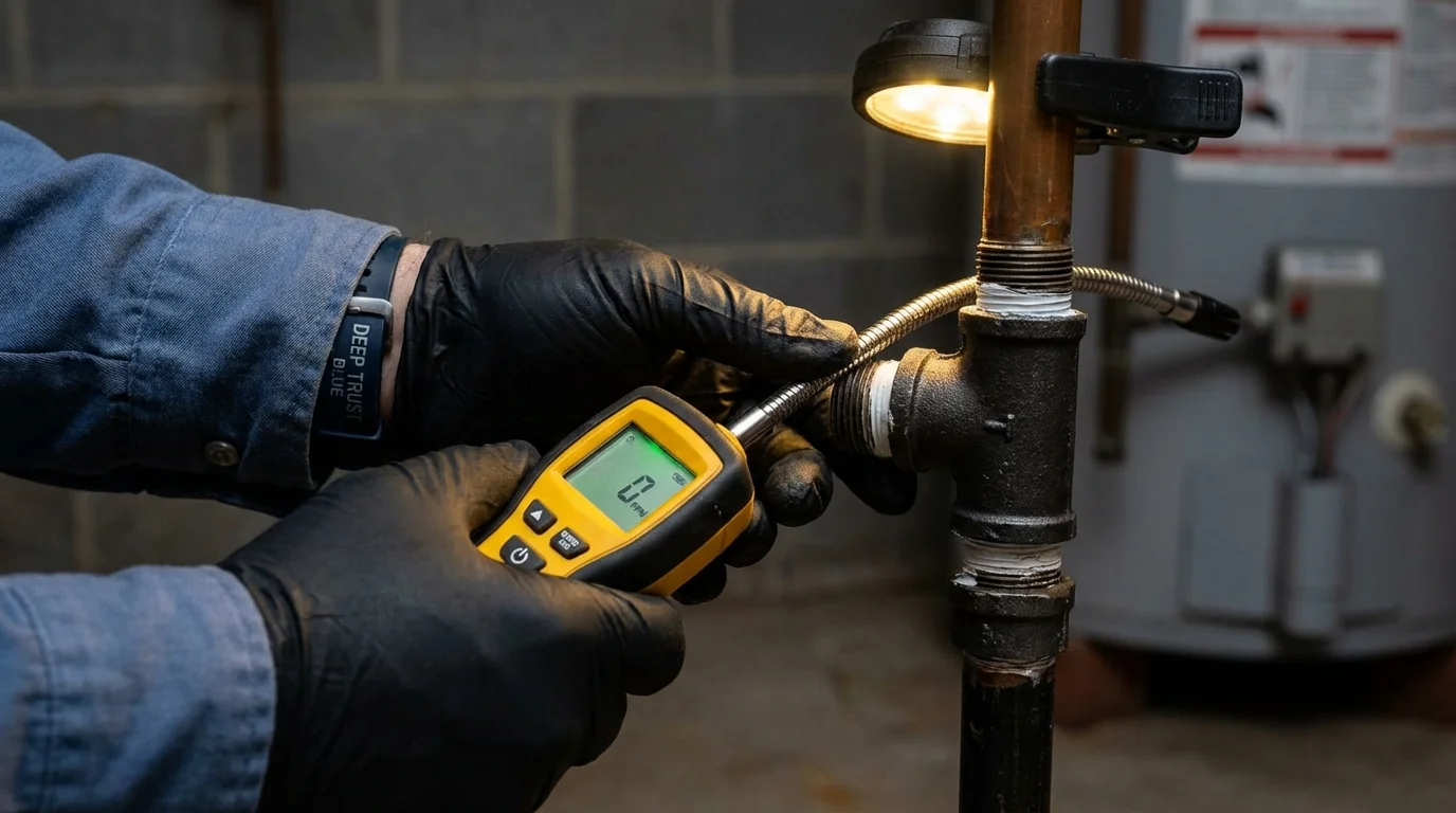 Gas leak detection with electronic sniffer by Johns Plumbing LLC in Christiansburg