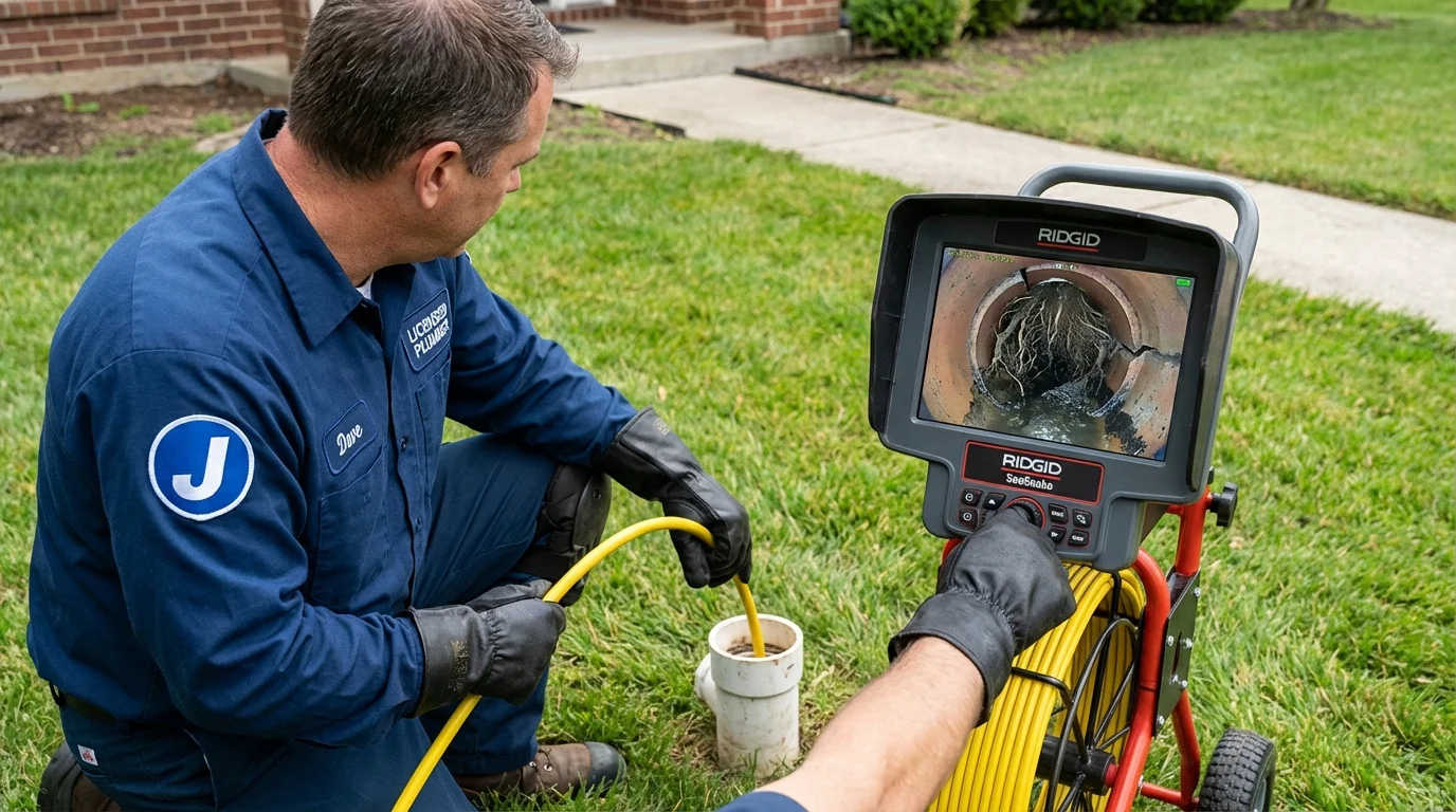 Sewer camera inspection being performed by Johns Plumbing LLC in Christiansburg